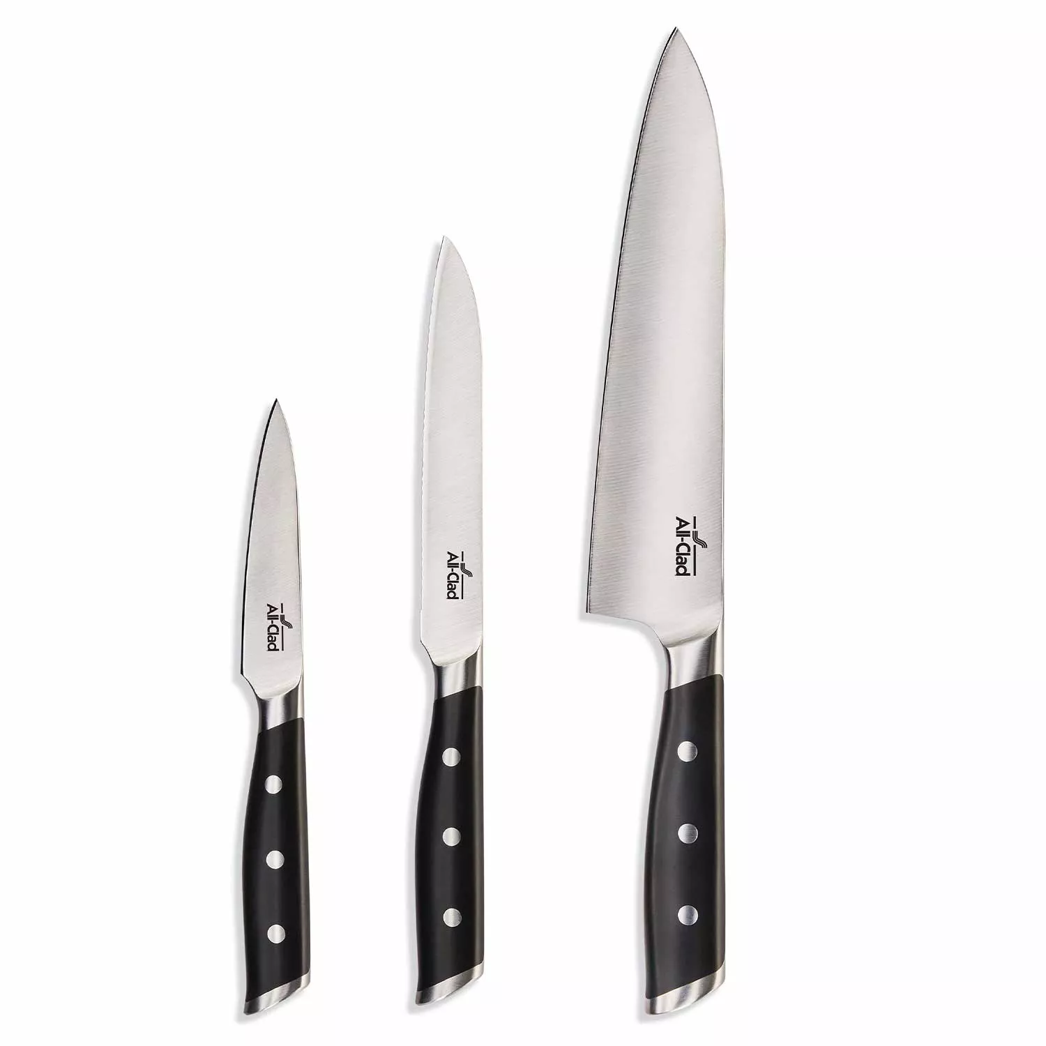 All-Clad Forged Chef's, Utility & Paring Knife Set, Black