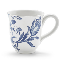 Sur La Table Italian Blue Floral Mug, 15 oz. Picked up two mugs and two of the small plates, just to test them out mostly because the material is made in Italy, gorgeous, and so sturdy, yet not super heavy like Fiesta ware can be