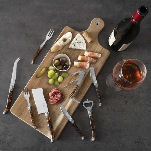 French Home Laguiole Pakkawod Bottle Opener Bar and Corkscrew Set