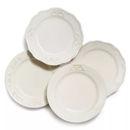 Sur La Table Pearl Stoneware Dessert Plates, Set of 4