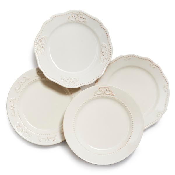 Sur La Table Pearl Stoneware Dessert Plates, Set of 4