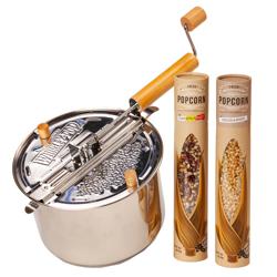Whirley Pop Stainless Steel Popcorn Maker with Farm Fresh Popcorn Fun Gift / Best Popcorn