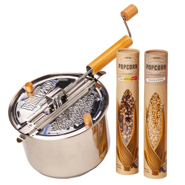 Whirley Pop Stainless Steel Popcorn Maker with Farm Fresh Popcorn