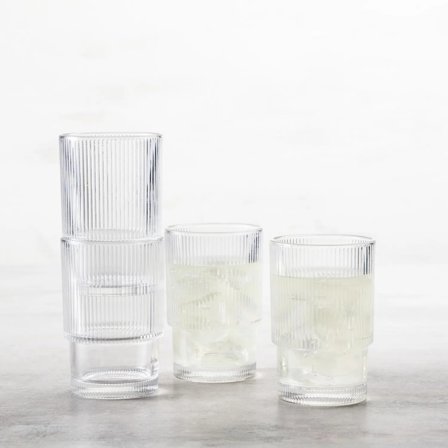 Fortessa Noho Stackable Iced Beverage Glasses, Set of 4