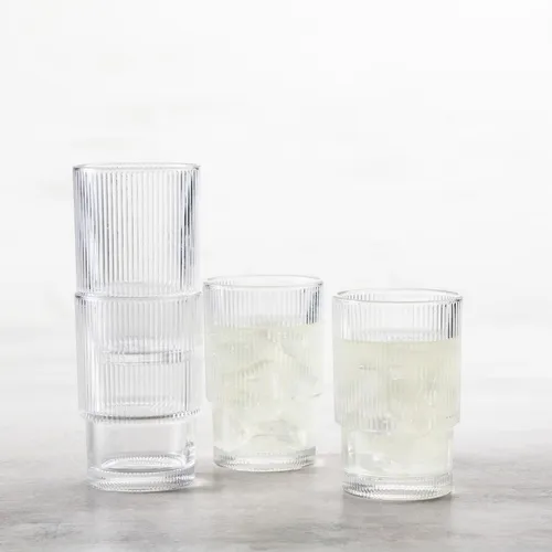 Fortessa Noho Stackable Iced Beverage Glasses, Set of 4