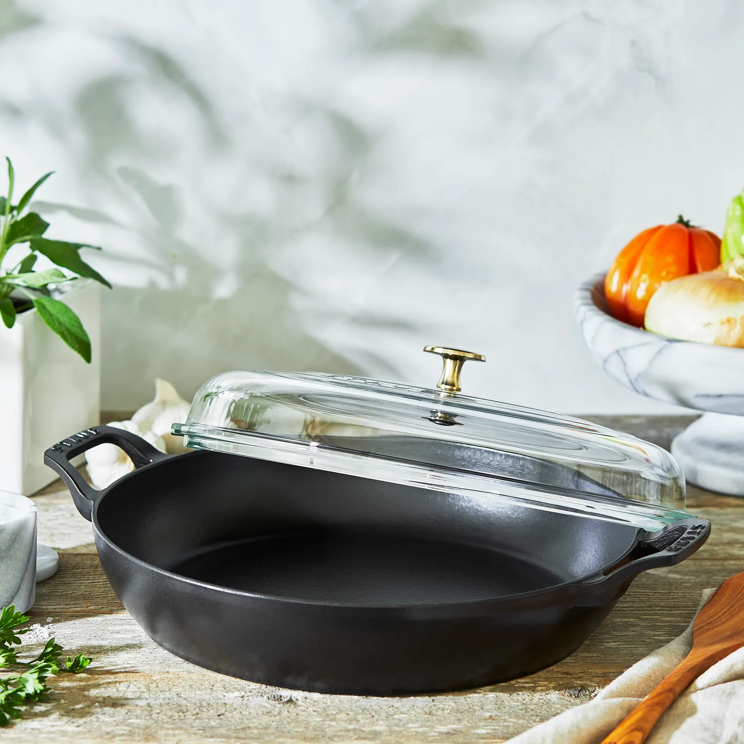 Staub Heritage All-Day Pan with Domed Glass Lid, 3.5 qt.