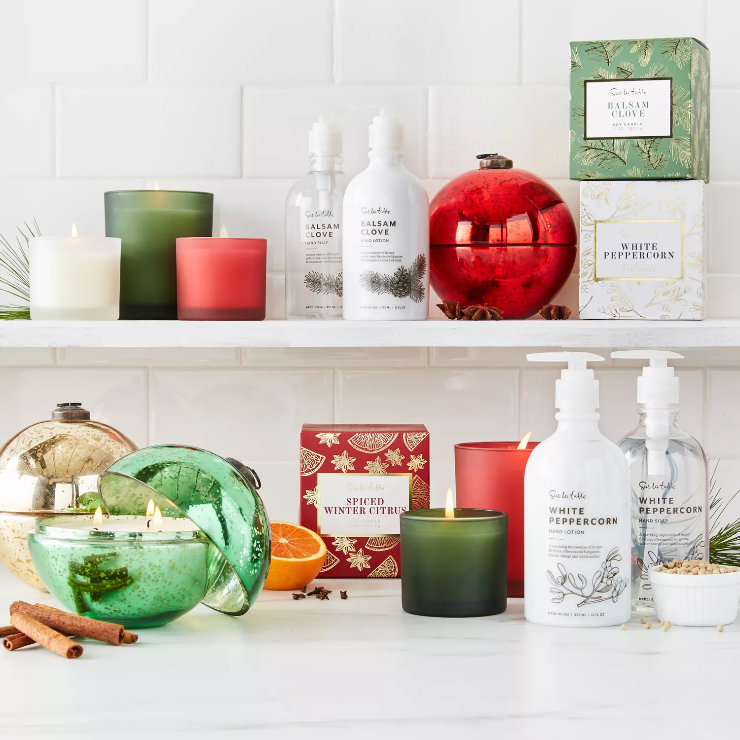 Sur La Table Balsam Clove Soap & Lotion Caddy Set