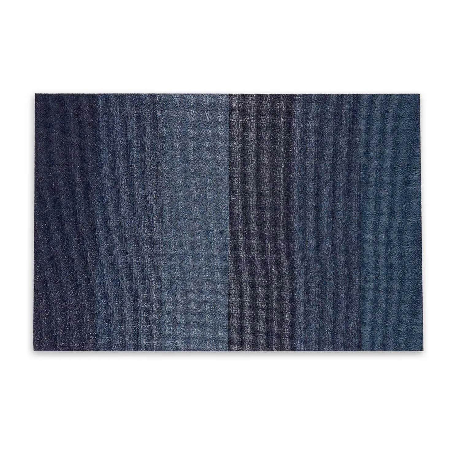 Chilewich Marbled Stripe Shag Rug, Bay Blue