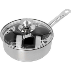 Demeyere Resto3 4-Cup Stainless Steel Egg Poacher Set
