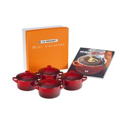 Le Creuset Signature 8 oz. Petite Cocottes with Cookbook, Set of 4