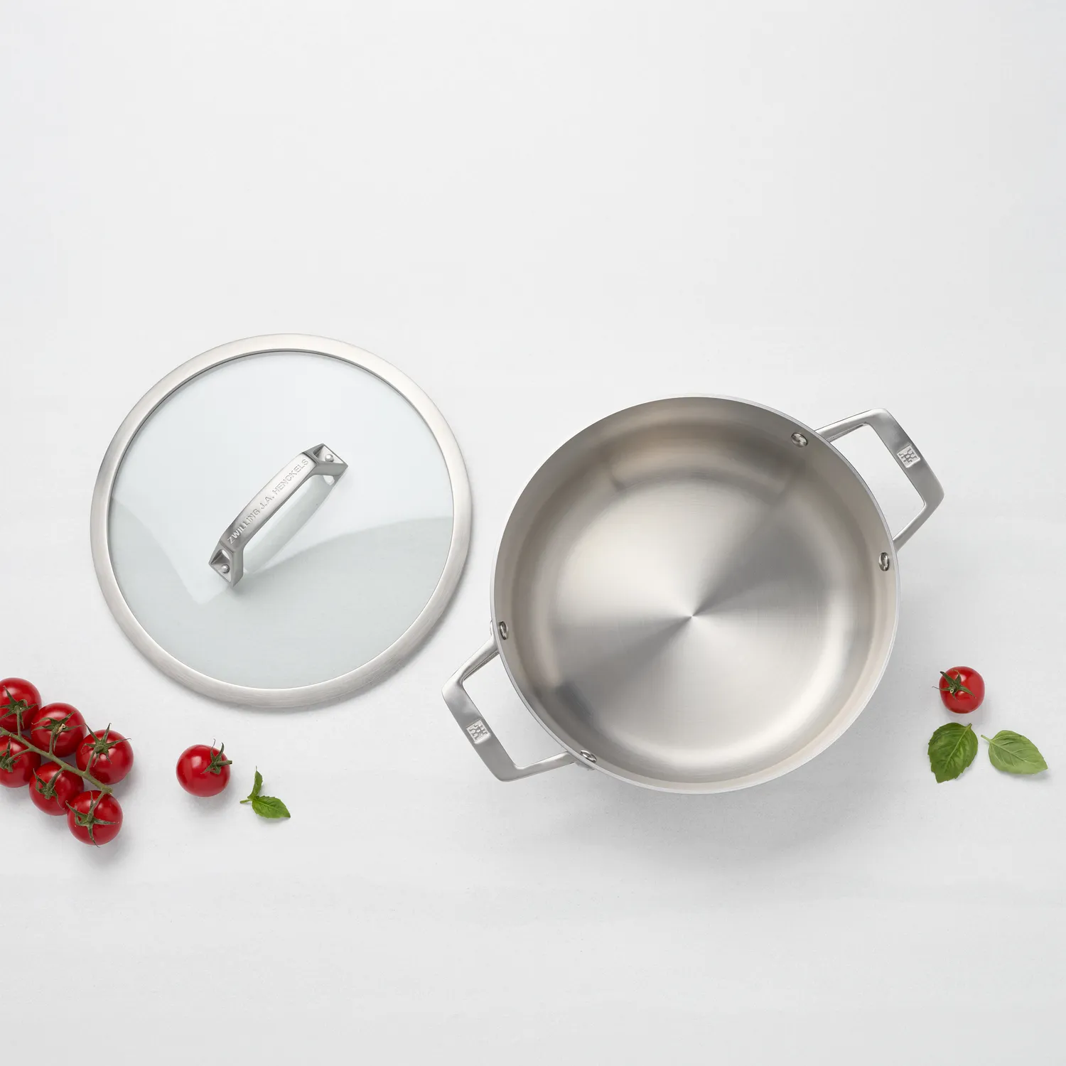 Zwilling Motion Stainless Steel Chef's Pan with Lid, 4 qt.