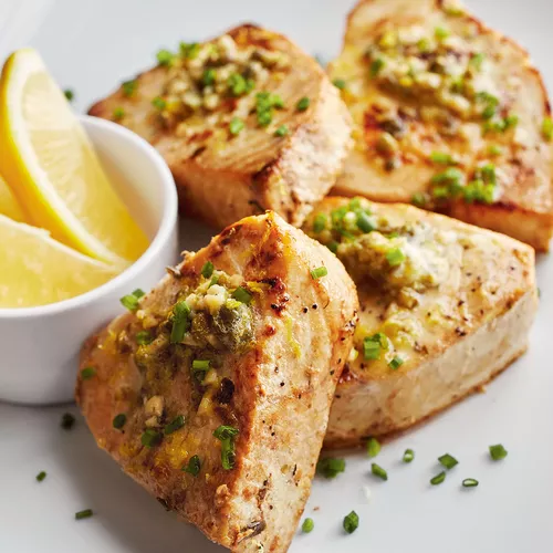 Swordfish with Capers, Chives and Lemon