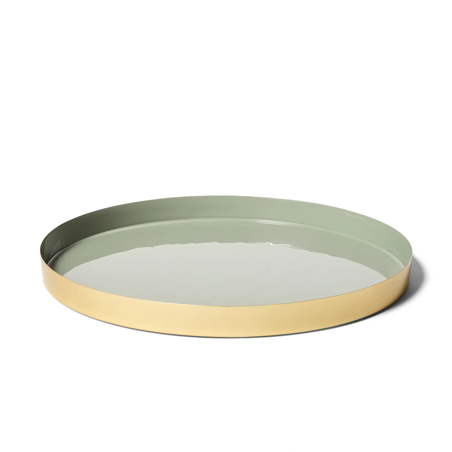 Sur La Table Round Gold Sage Tray