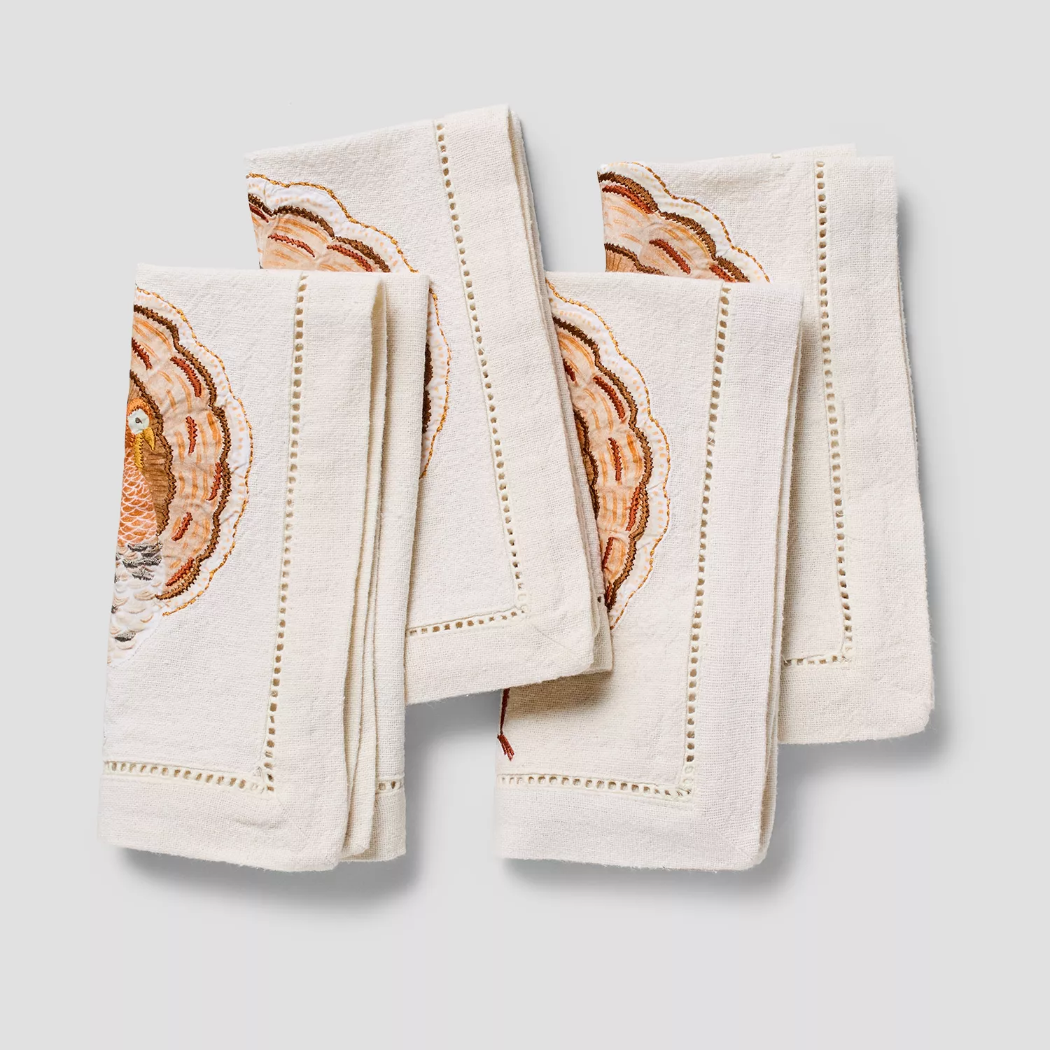 Sur La Table Thanksgiving Embroidered Napkins, Set of 4