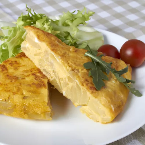 Spanish Tortilla with Smoked Paprika Aioli and Fried Sage