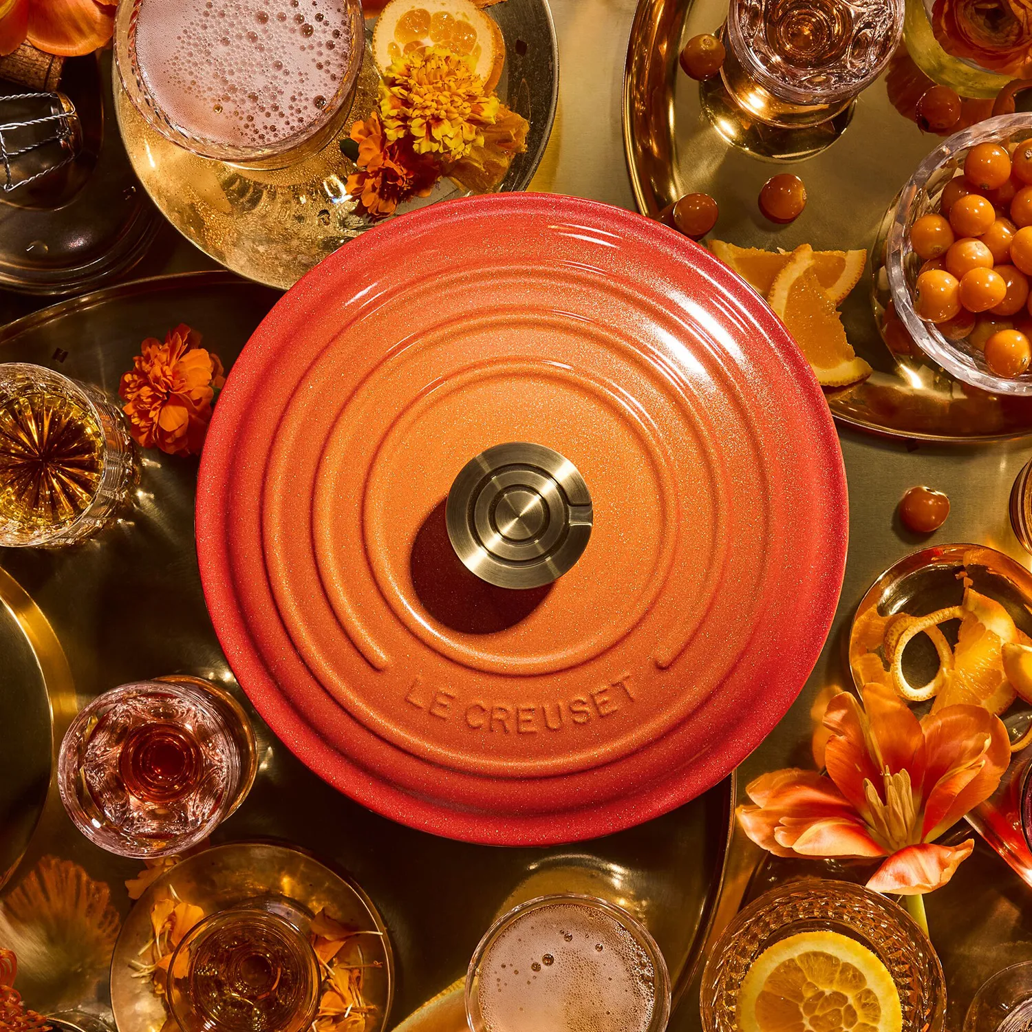 Le Creuset Signature Flamme Dorée Dutch Oven, 7.25 qt.