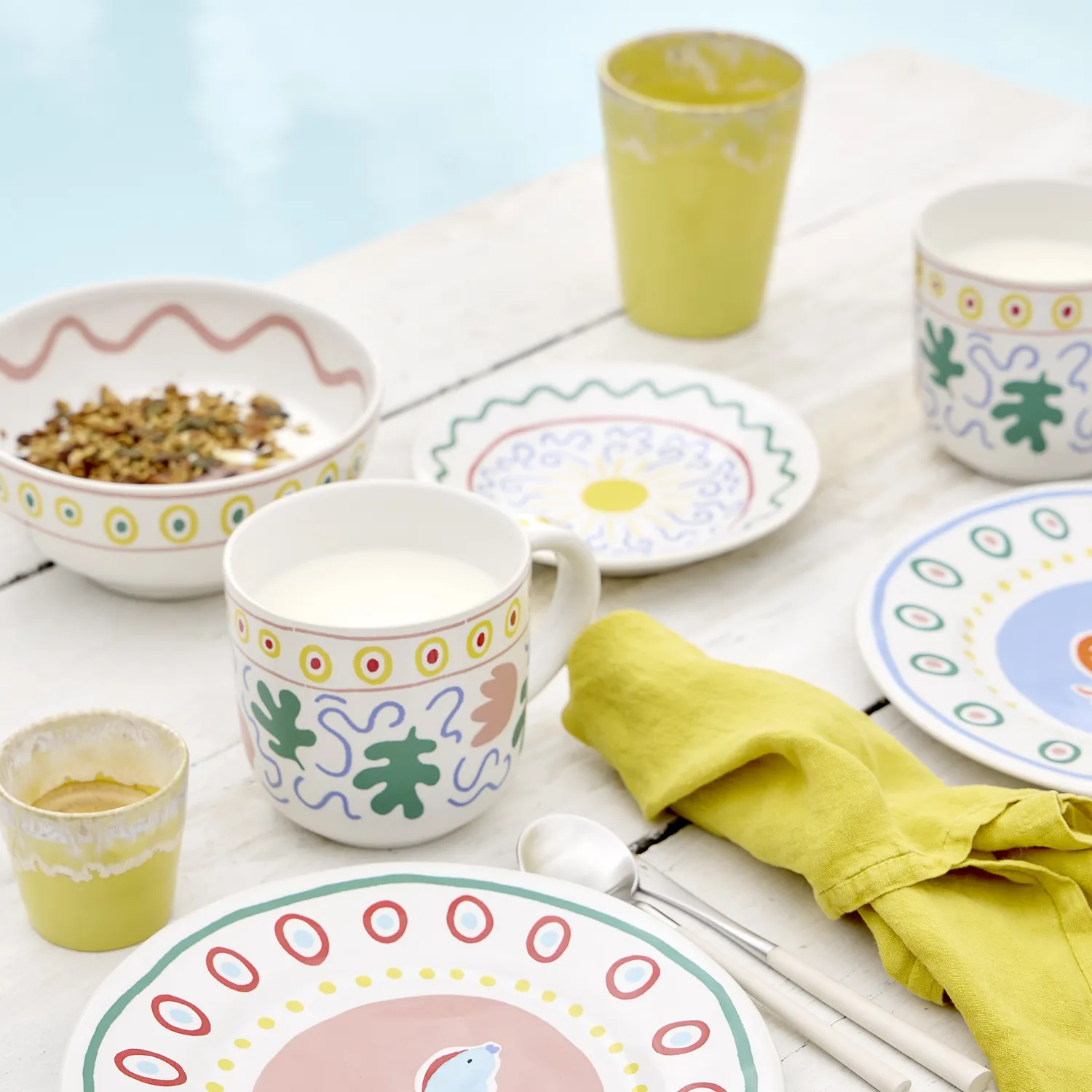 Costa Nova Summer Bliss Tulip Mugs, Set of 6