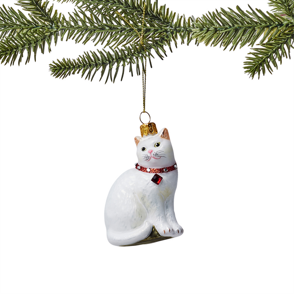 Sur La Table White Cat Ornament 