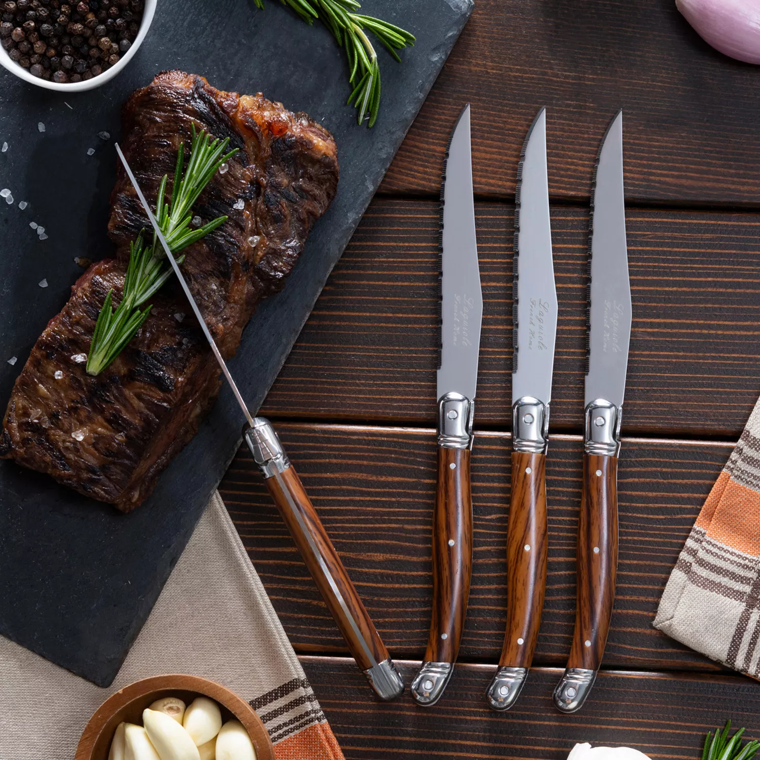 French Home Laguiole Steak Knives, Set of 4