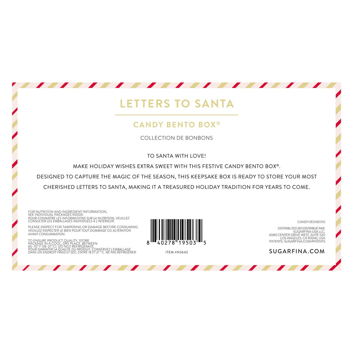 Sugarfina Letters to Santa Bento Box, Set of 2