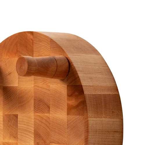 John Boos Maple End-Grain Round Chopping Block w/ Feet, 12" x 6"