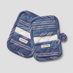 Sur La Table Blue Stripe Mini Mitts, Set of 2 