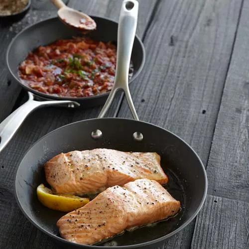 Salmon with Braised Artichokes and Olives