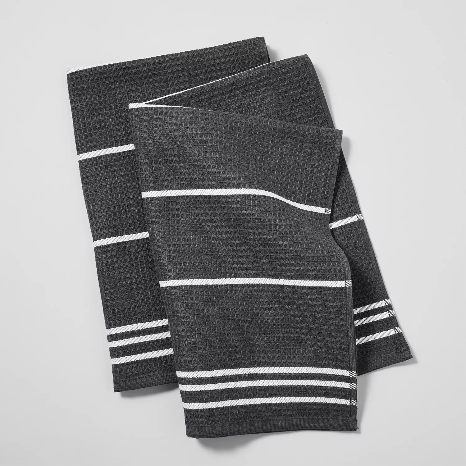 Kitchen Towels- Waffle Black On White Stripes – The Silver Strawberry