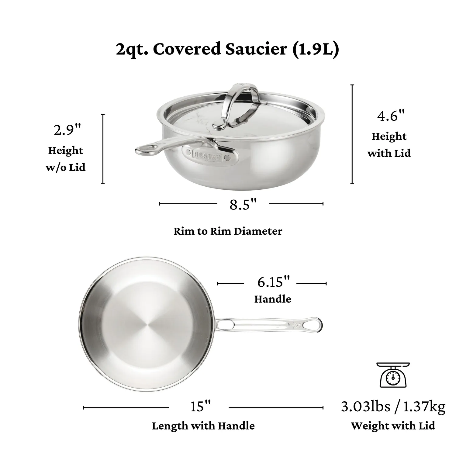Hestan ProBond Luxe Provisions Stainless Steel 34-Piece Cookware Set