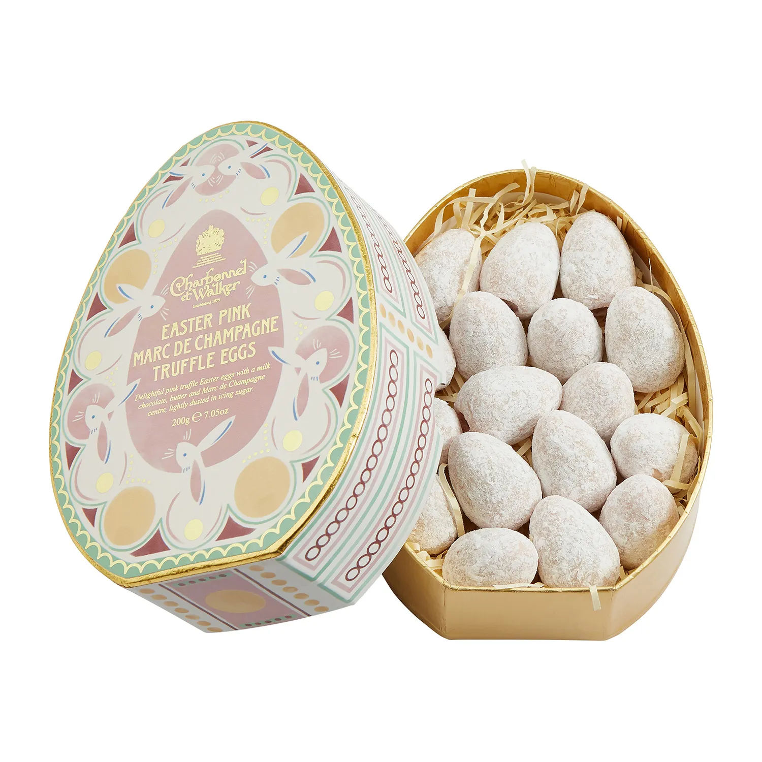 Charbonnel et Walker Pink Marc de Champagne Truffle Egg Shapes Truffles