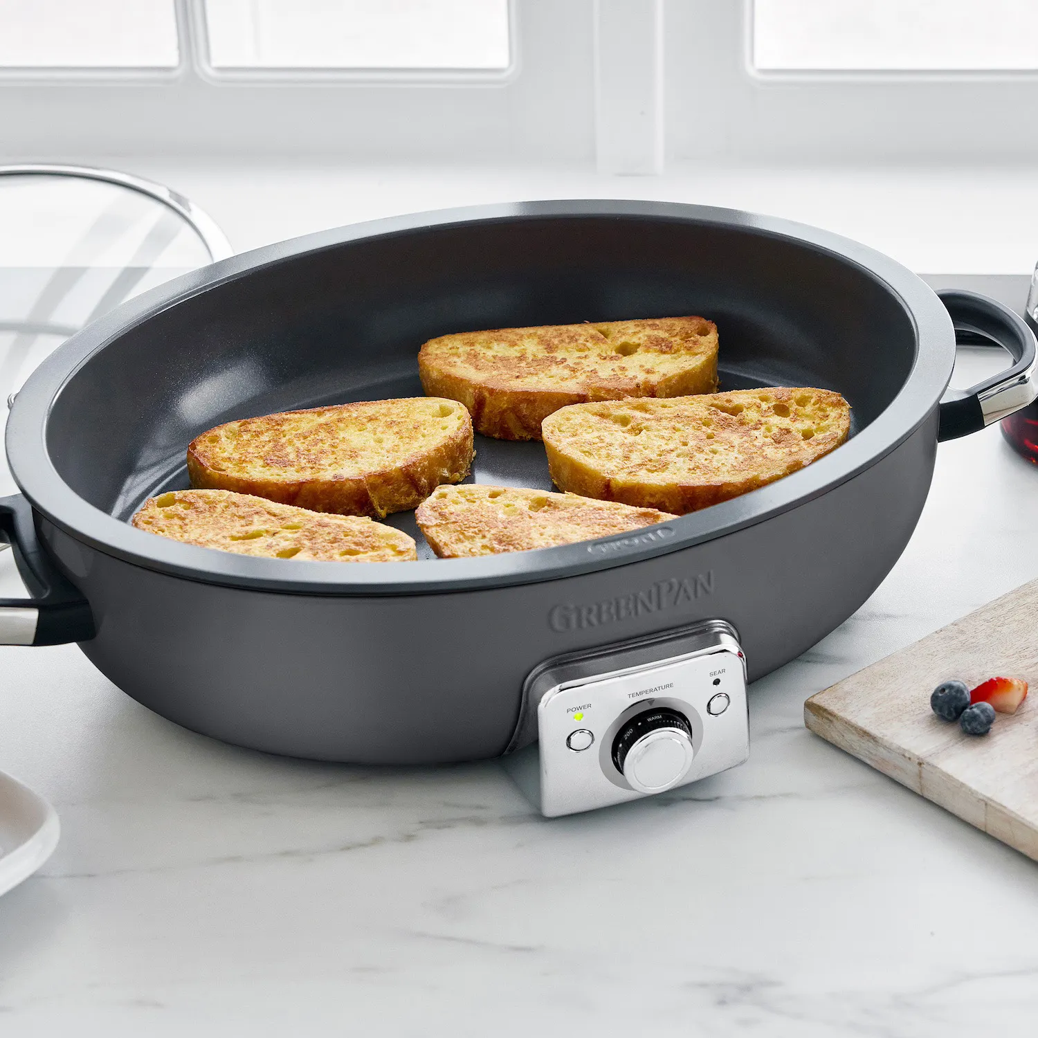 GreenPan Elite Ceramic Nonstick Oval Electric Skillet, 5.5 qt.