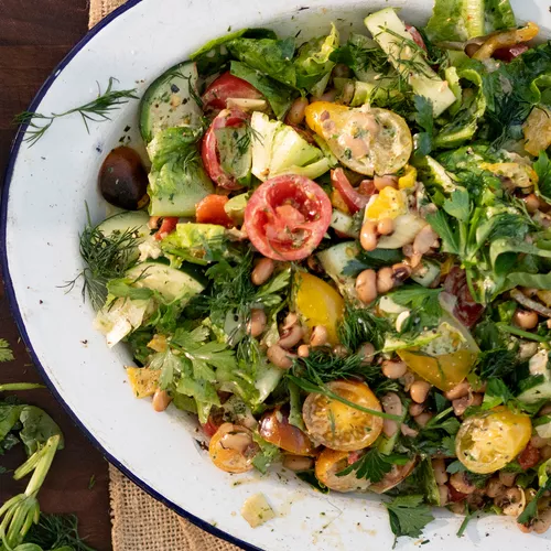 Chopped Salad with Aquafaba Ranch