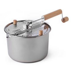 Stainless Steel Whirley Pop with Farm Fresh Popcorn