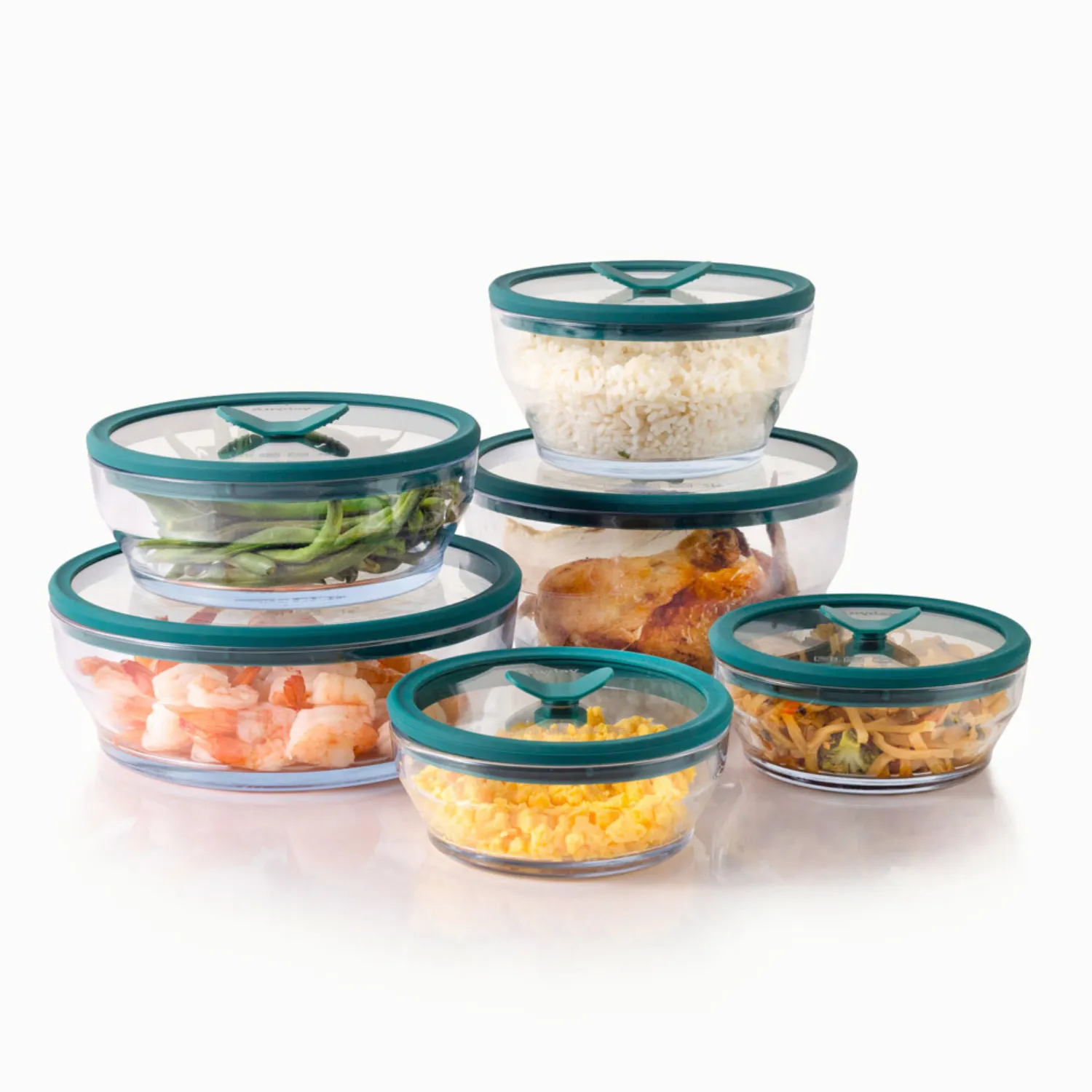 Anyday Microwave 12-Piece Glass Round Dish Set