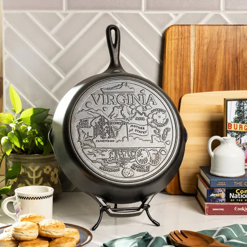 Lodge American Road Trip Cast Iron Skillet, Virginia, 12”