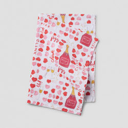 Sur La Table Valentine's Day Champagne Flour Sack Towel