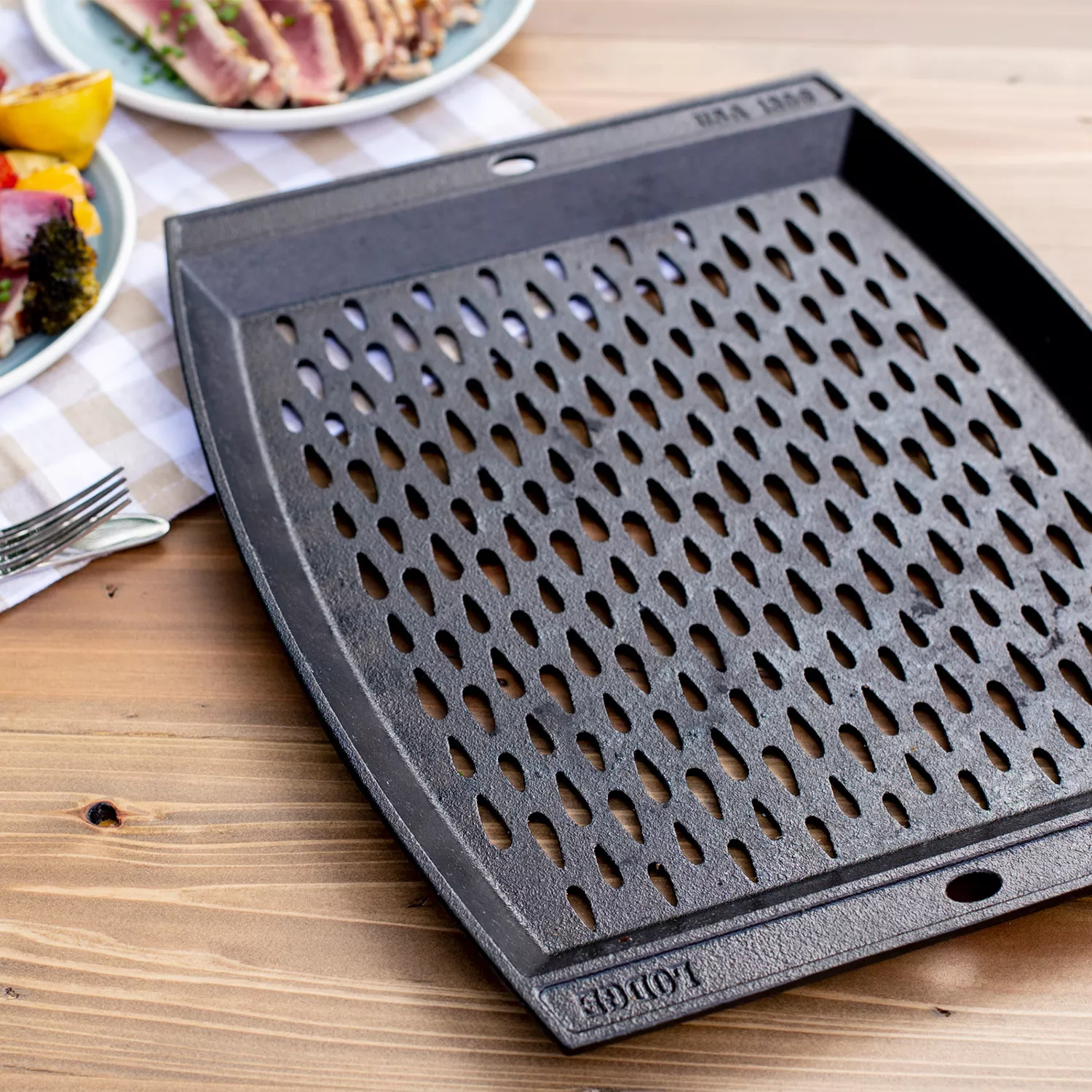 Lodge Seasoned Cast Iron Grill Topper, 15" x 12"