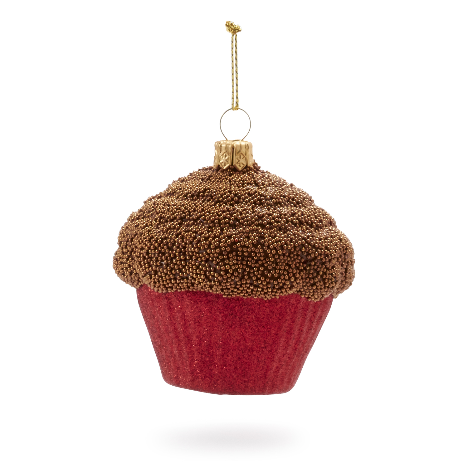 Chocolate Cupcake Glass Ornament