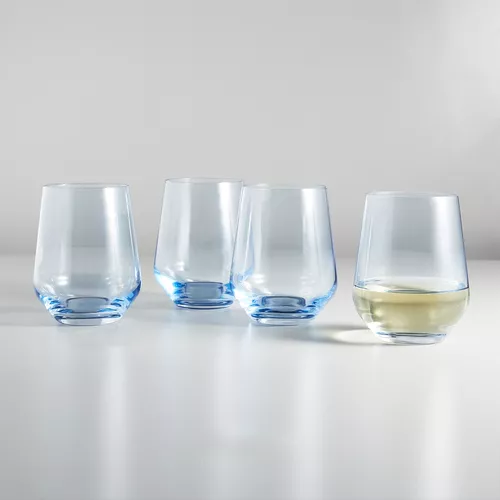 Sur La Table Blue Stemless Wine Glass