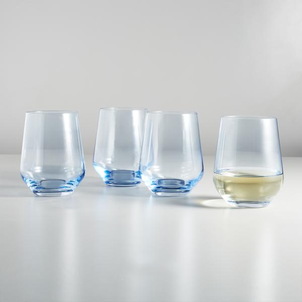 Sur La Table Blue Stemless Wine Glass