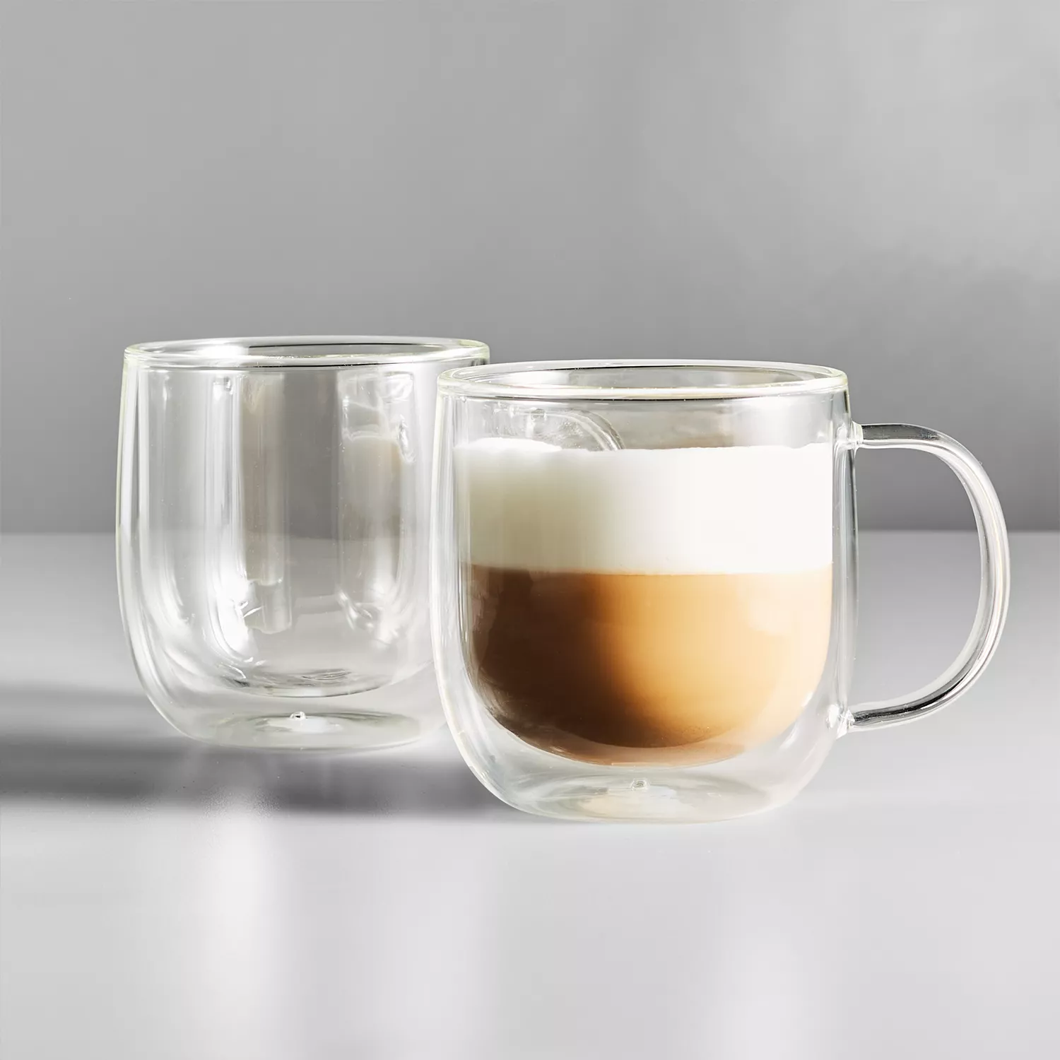 Cappuccino Cups Set of 2 Double Walled Coffee Glasses Lunae 