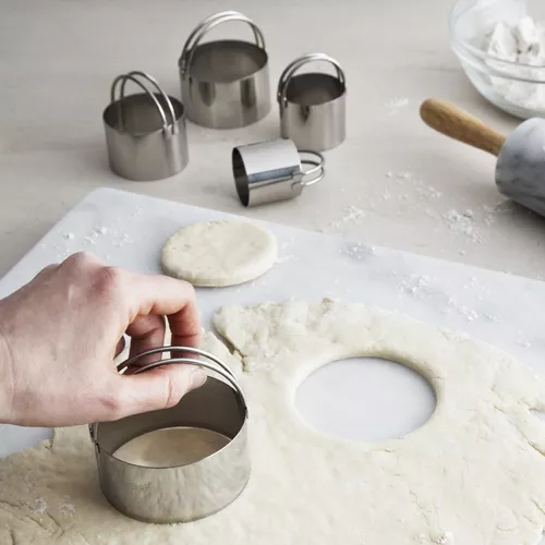 Sur La Table Stainless Steel Round Biscuit Cutters, Set of 5