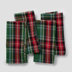 Sur la table Green Plaid Napkins, Set of 4