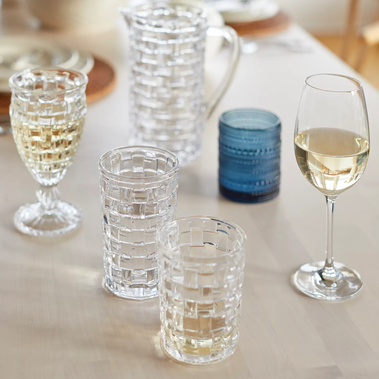 Sur La Table Basketweave Glass Goblet
