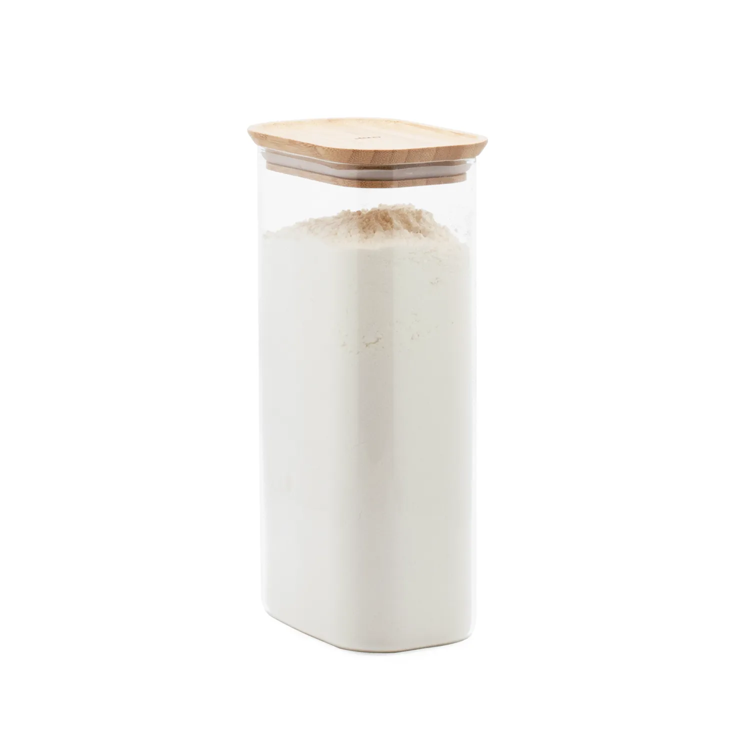 Pebbly Stackable Glass Canister with Bamboo Lid 