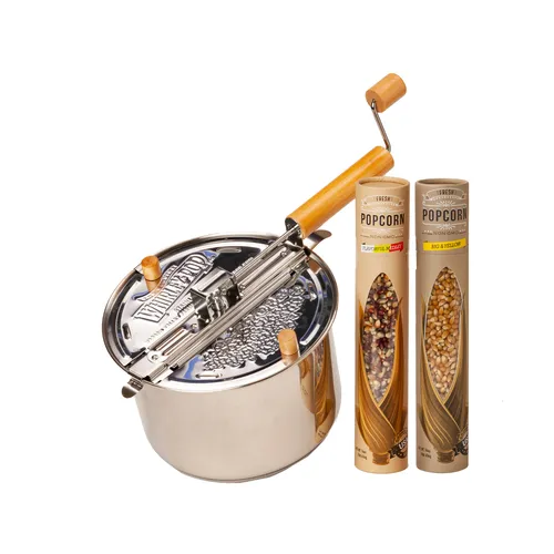 Whirley Pop Stainless Steel Popcorn Maker with Farm Fresh Popcorn