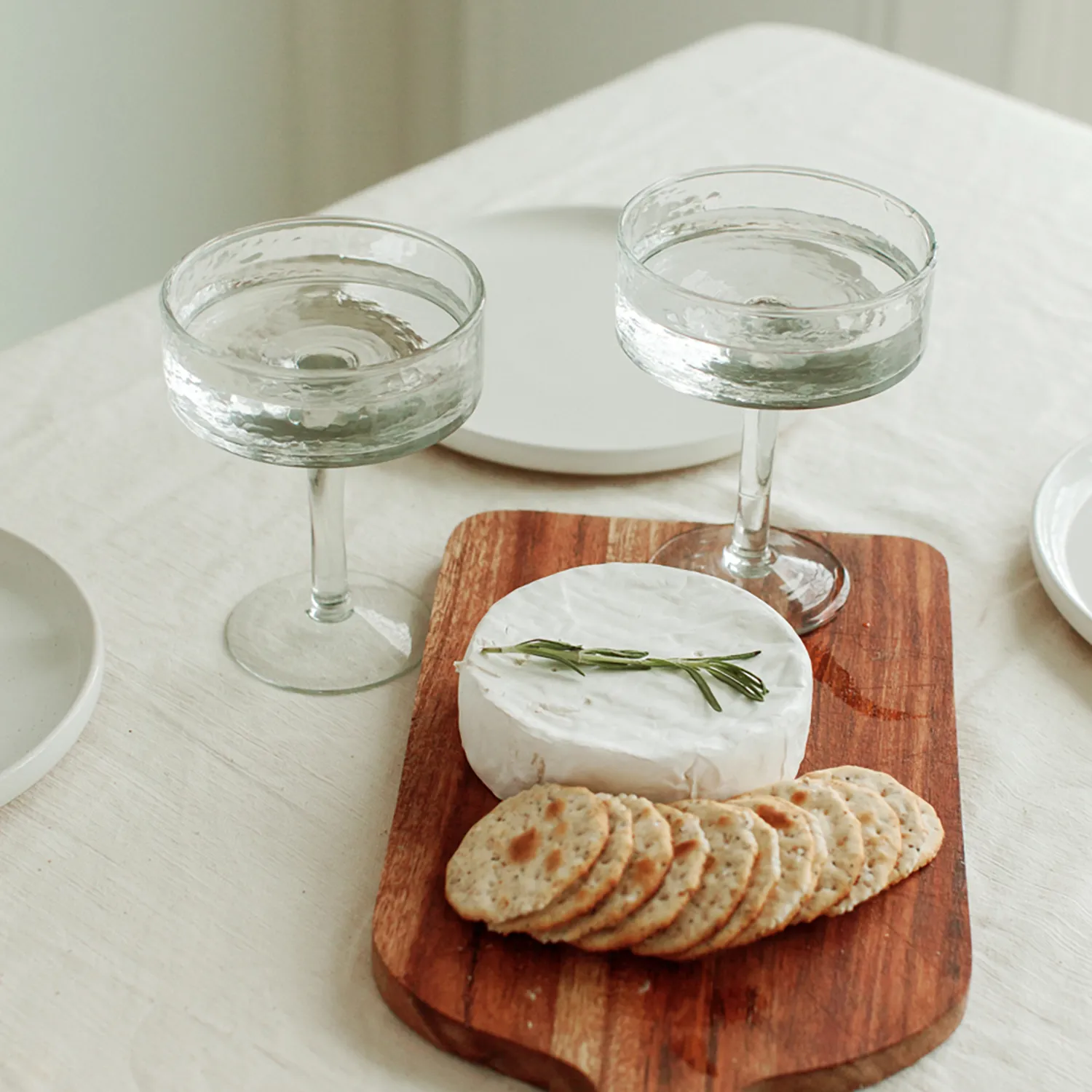 Powered by People Handblown Hammered Coupe Cocktail Glasses, Set of 4