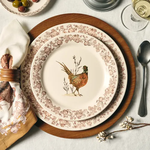 Sur la table Thanksgiving Birds Appetizer Plate, Set of 4
