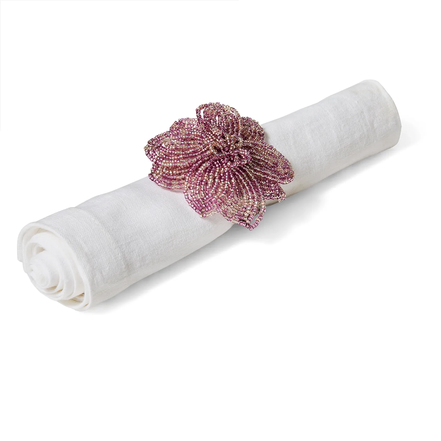 Sur La Table Orchid Beaded Napkin Ring