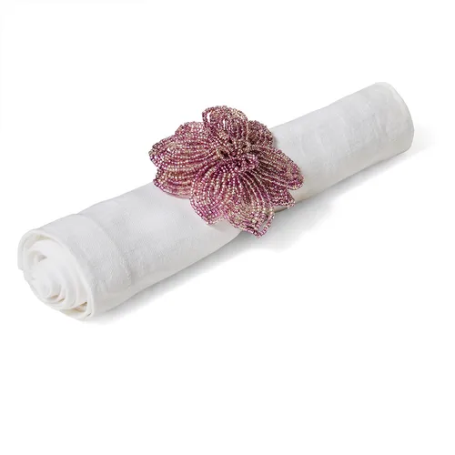 Sur La Table Orchid Beaded Napkin Ring